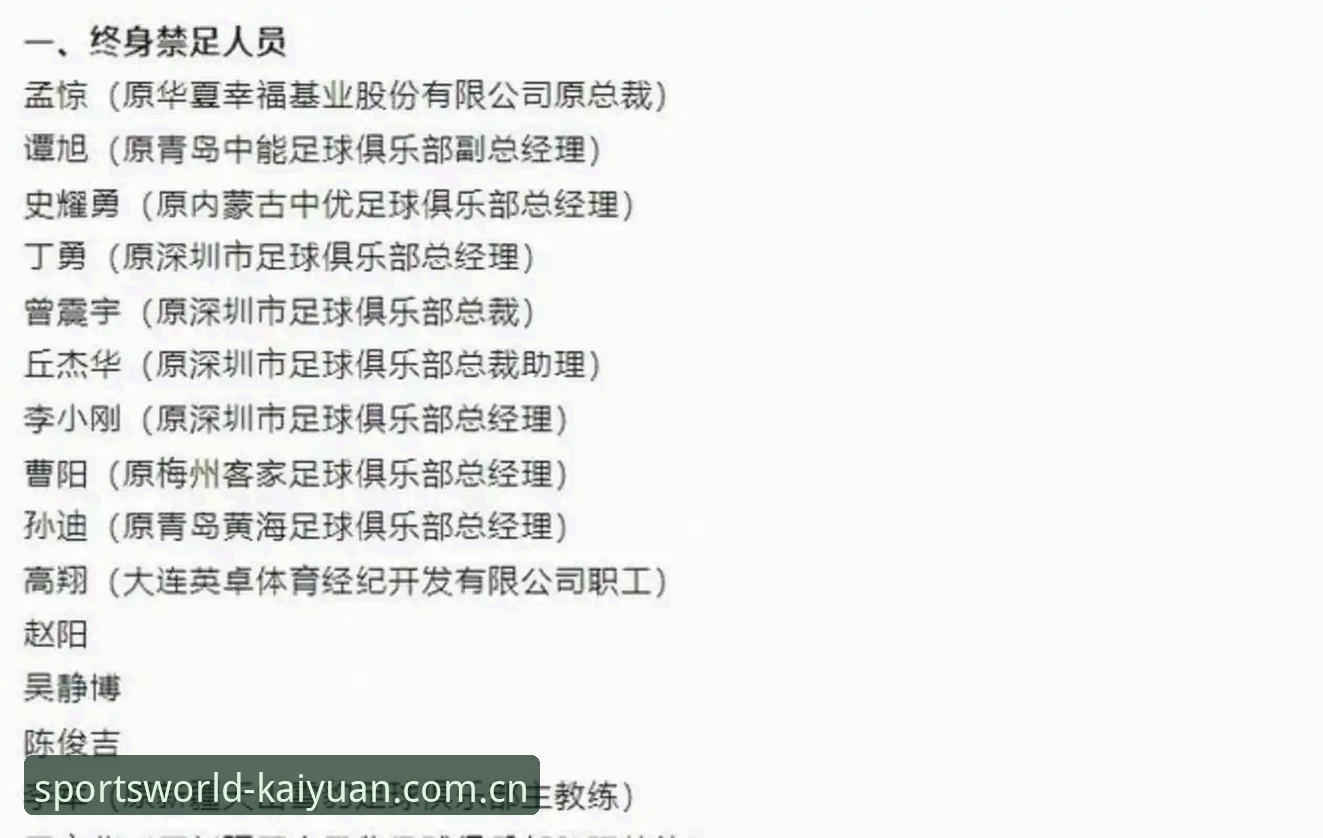 中国足协第三批禁足名单全面解析：从行业腐败到体育生态的深层拷问